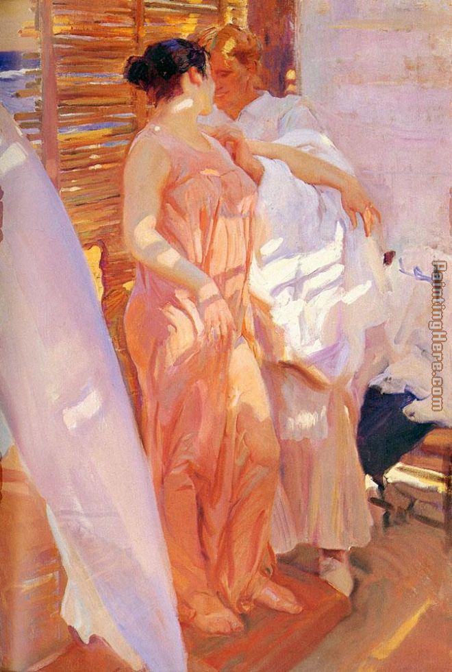 The Pink Robe painting - Joaquin Sorolla y Bastida The Pink Robe art painting